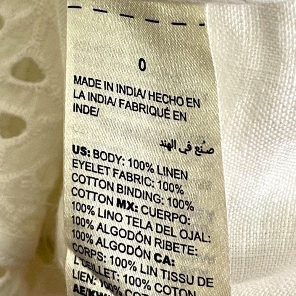 Chico's Linen Eyelet Jacket Women Size Small White Pockets - Picture 9 of 9